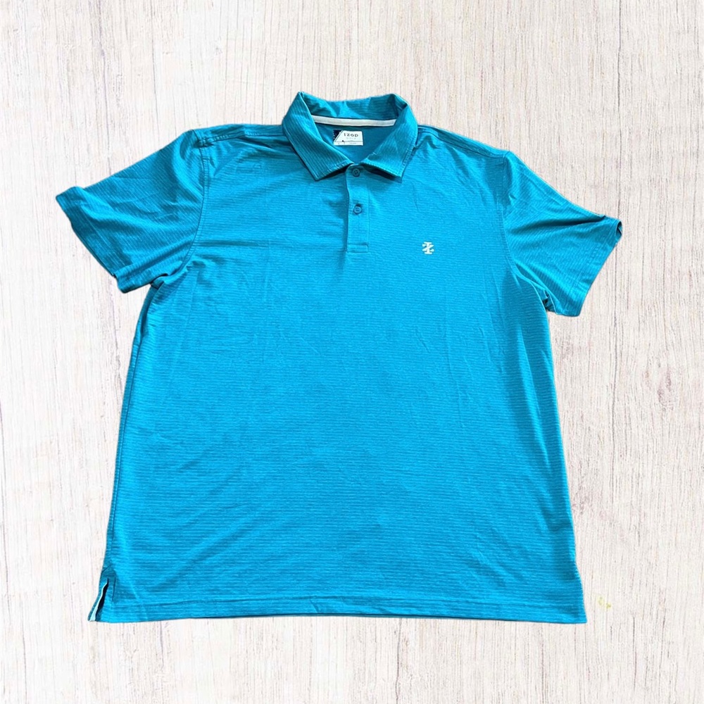 Izod Golf Turquoise Light Weight Polo Mens Size L